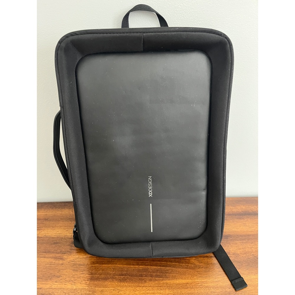 XD Design Bobby Bizz Anti-Theft Backpack Briefcase Black EUC
